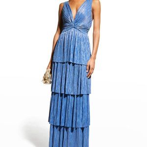 Sabina Musayev Delphina Pleated Tiered Maxi Dress